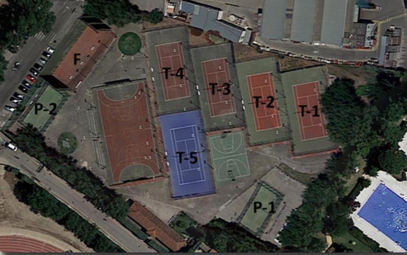 Acceso a las pistas de tenis, frontón y pádel de Valdemoro
